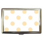 Polka Dots - Peach Orange on White Cigarette Money Case