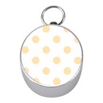 Polka Dots - Peach Orange on White Silver Compass (Mini)