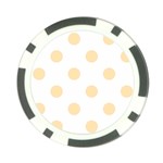 Polka Dots - Peach Orange on White Poker Chip Card Guard