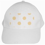 Polka Dots - Peach Orange on White White Cap