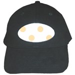 Polka Dots - Peach Orange on White Black Cap