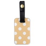 Polka Dots - White on Sunset Orange Luggage Tag (One Side)