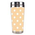 Polka Dots - White on Sunset Orange Stainless Steel Travel Tumbler