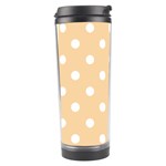 Polka Dots - White on Sunset Orange Travel Tumbler