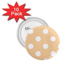 Polka Dots - White on Sunset Orange 1.75  Button (10 pack)