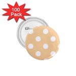 Polka Dots - White on Sunset Orange 1.75  Button (100 pack)