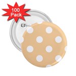 Polka Dots - White on Sunset Orange 2.25  Button (100 pack)