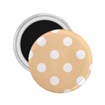 Polka Dots - White on Sunset Orange 2.25  Magnet