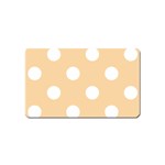 Polka Dots - White on Sunset Orange Magnet (Name Card)