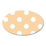 Polka Dots - White on Sunset Orange Magnet (Oval)