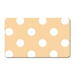 Polka Dots - White on Sunset Orange Magnet (Rectangular)