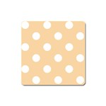 Polka Dots - White on Sunset Orange Magnet (Square)