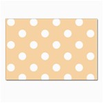 Polka Dots - White on Sunset Orange Postcard 5  x 7 