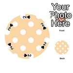 Polka Dots - White on Sunset Orange Playing Cards 54 (Round)