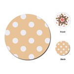 Polka Dots - White on Sunset Orange Playing Cards (Round)