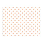 Polka Dots - Apricot Orange on White Double Sided Flano Blanket (Mini)