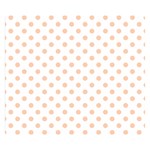 Polka Dots - Apricot Orange on White Double Sided Flano Blanket (Small)