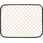 Polka Dots - Apricot Orange on White Fleece Blanket (Mini)