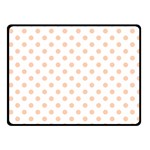 Polka Dots - Apricot Orange on White Fleece Blanket (Small) (One Side)