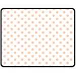 Polka Dots - Apricot Orange on White Double Sided Fleece Blanket (Medium) (Two Sides)