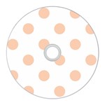 Polka Dots - Apricot Orange on White CD Wall Clock