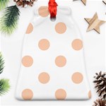 Polka Dots - Apricot Orange on White Ornament (Bell)