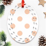 Polka Dots - Apricot Orange on White Ornament (Bell) Ornament (Oval Filigree)