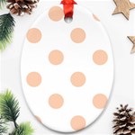 Polka Dots - Apricot Orange on White Ornament (Oval)