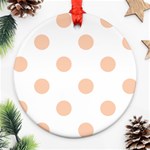 Polka Dots - Apricot Orange on White Ornament (Round)