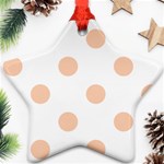 Polka Dots - Apricot Orange on White Ornament (Star)