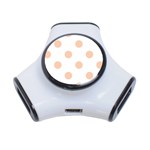 Polka Dots - Apricot Orange on White Portable USB Hub (One Side)