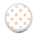 Polka Dots - Apricot Orange on White 4-Port USB Hub (One Side)