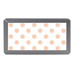 Polka Dots - Apricot Orange on White Memory Card Reader (Mini)