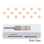 Polka Dots - Apricot Orange on White Memory Card Reader (Stick)