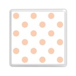 Polka Dots - Apricot Orange on White Memory Card Reader with Storage (Square)