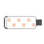 Polka Dots - Apricot Orange on White Portable USB Flash (One Side)