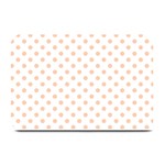 Polka Dots - Apricot Orange on White Plate Mat