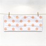 Polka Dots - Apricot Orange on White Hand Towel