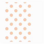 Polka Dots - Apricot Orange on White Large Garden Flag (Two Sides)