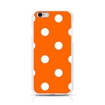 Polka Dots - White on Safety Orange Apple iPhone 6/6S Silicone Case (Transparent)