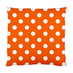 Polka Dots - White on Safety Orange Standard Cushion Case (Two Sides)