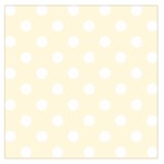 Polka Dots - White on Cornsilk Yellow Large Satin Scarf (Square)