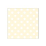 Polka Dots - White on Cornsilk Yellow Satin Bandana Scarf