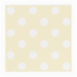 Polka Dots - White on Cornsilk Yellow Medium Glasses Cloth (2 Sides)