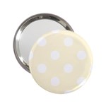 Polka Dots - White on Cornsilk Yellow 2.25  Handbag Mirror