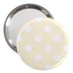 Polka Dots - White on Cornsilk Yellow 3  Handbag Mirror