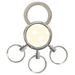 Polka Dots - White on Cornsilk Yellow 3-Ring Key Chain