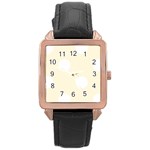 Polka Dots - White on Cornsilk Yellow Rose Gold Leather Watch