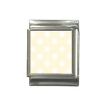 Polka Dots - White on Cornsilk Yellow Italian Charm (13mm)