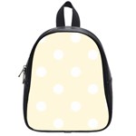 Polka Dots - White on Cornsilk Yellow School Bag (Small)